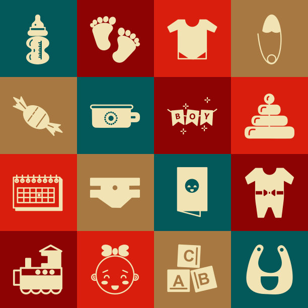 设置婴儿围嘴衣服金字塔玩具连体衣便盆图片下载