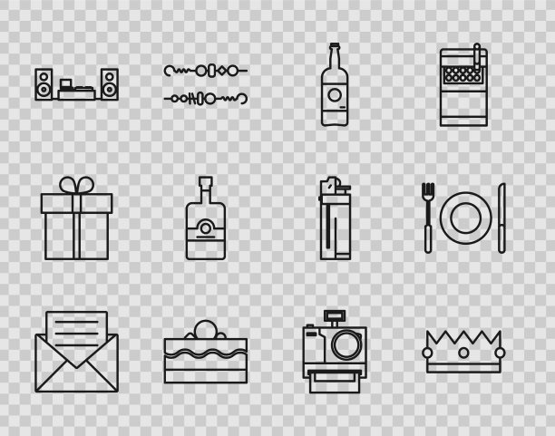 设置线信封与邀请卡皇冠图片下载