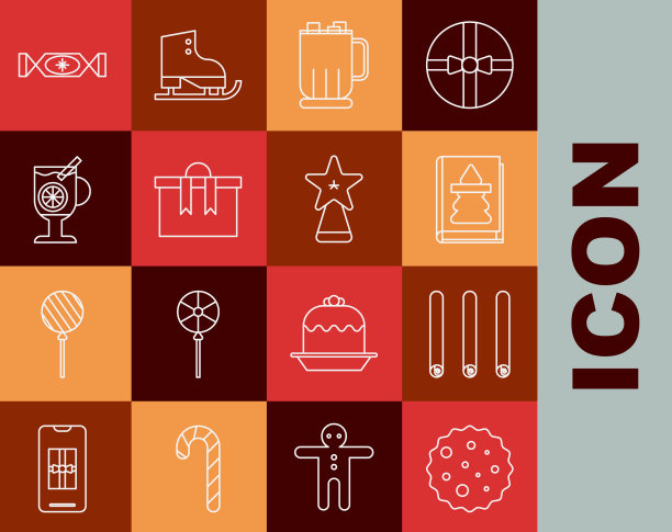 设定线饼干或饼干与巧克力三图片下载