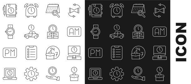 设置线工作时间监视器早上的日历图片下载