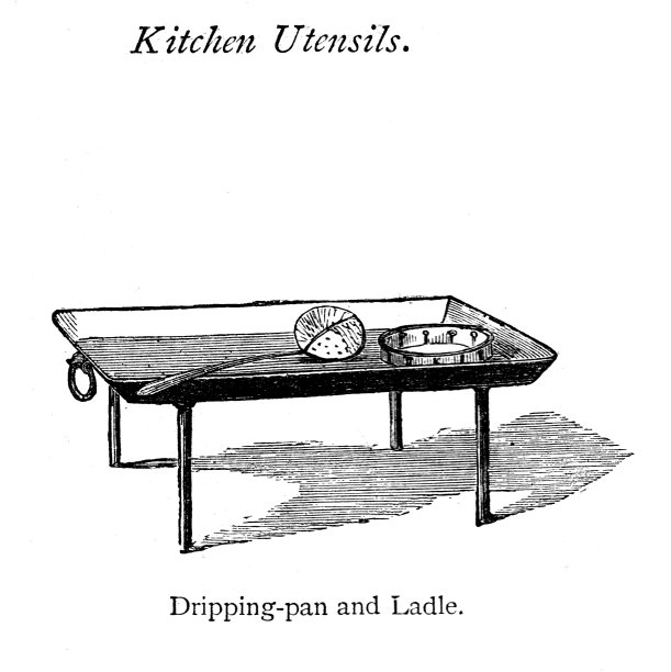 维多利亚时代的烹饪实现;滴油盘和标签;沃恩(Warne)的烹饪和家政示范手册1860图片下载