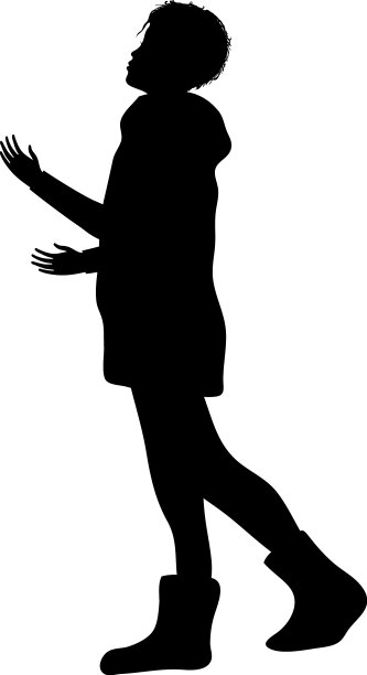 女子站在轮廓图片下载