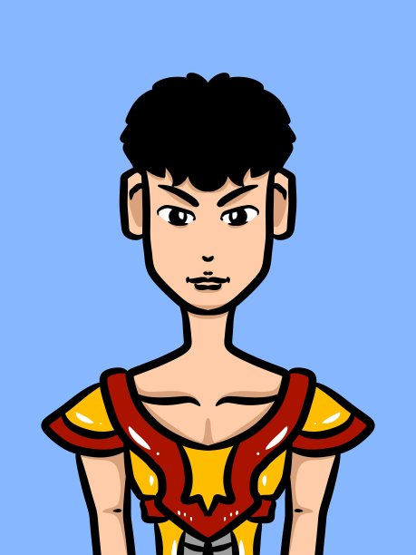 可爱的男人卡通在蓝色的背景图片下载