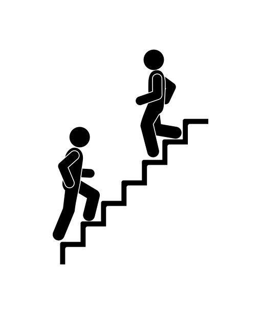 人上下楼梯，贴人物图标，上下运动，人剪影象形图片下载