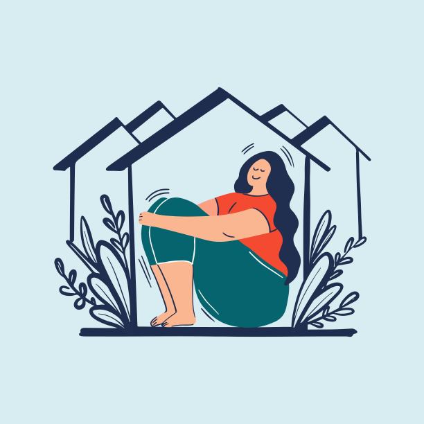 自我隔离的女孩图片下载