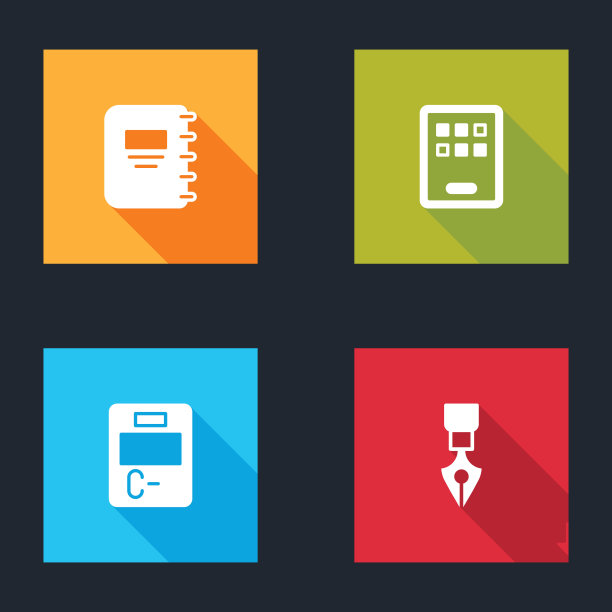 设置笔记本，图形平板，试卷与不正确的答案和钢笔笔尖图标。向量图片下载