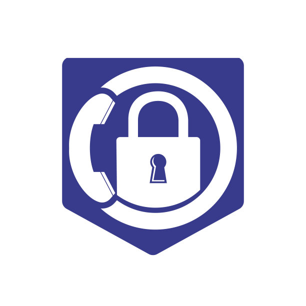 安全呼叫图标Logo设计。手柄和锁定图标。图片下载