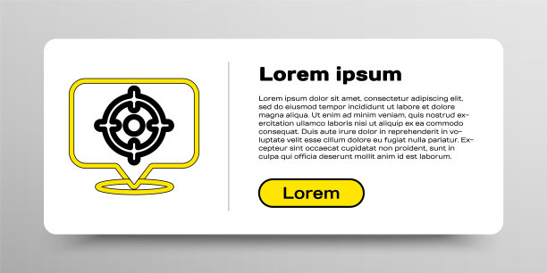 线目标运动图标孤立在白色背景上。目标清晰，有数字，用于射击场或射击。色彩斑斓的轮廓的概念。向量图片下载