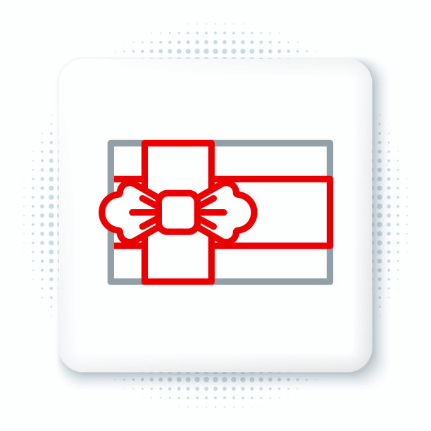 线礼品盒图标孤立在白色背景上。色彩斑斓的轮廓的概念。向量图片下载