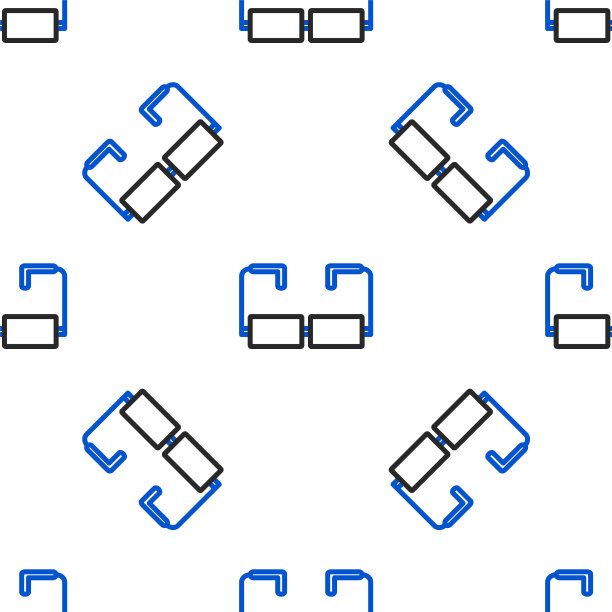 线条眼镜图标孤立无缝模式上的白色背景。眼镜框的象征。色彩斑斓的轮廓的概念。向量图片下载