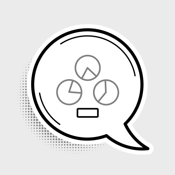 线形饼图信息图表图标孤立在灰色背景上。图图表的迹象。色彩斑斓的轮廓的概念。向量图片下载