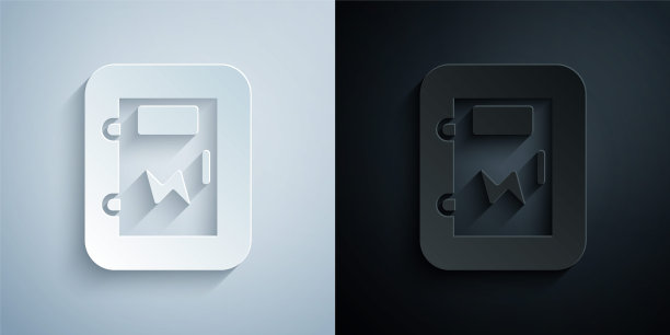 剪纸电子面板图标孤立的灰色和黑色背景。纸艺术风格。向量图片下载