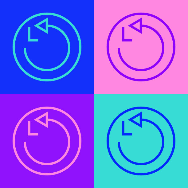 波普艺术线半径图标孤立的颜色背景。向量图片下载