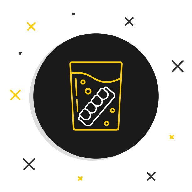 线假下巴在玻璃图标孤立在白色背景。牙颌或假牙，有门牙的假牙。色彩斑斓的轮廓的概念。向量图片下载