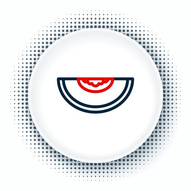 线瓜水果图标孤立在白色背景上。色彩斑斓的轮廓的概念。向量图片下载