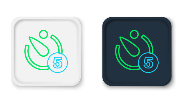 线相机计时器图标孤立在白色背景。照片曝光。秒表计时器5秒。色彩斑斓的轮廓的概念。向量图片下载