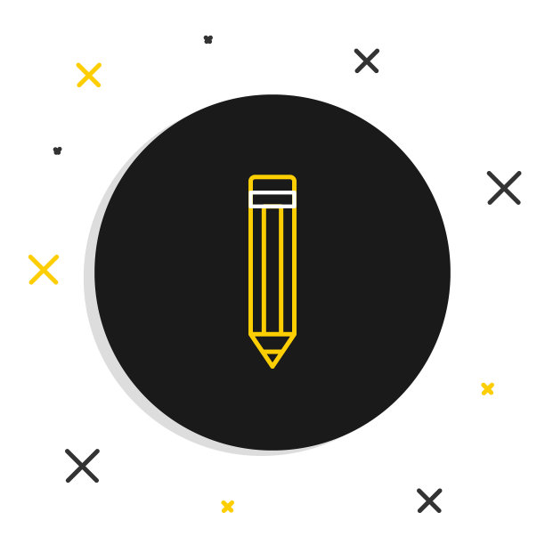 线铅笔图标孤立在白色背景上。绘画和教育工具。学校办公室的象征。色彩斑斓的轮廓的概念。向量图片下载