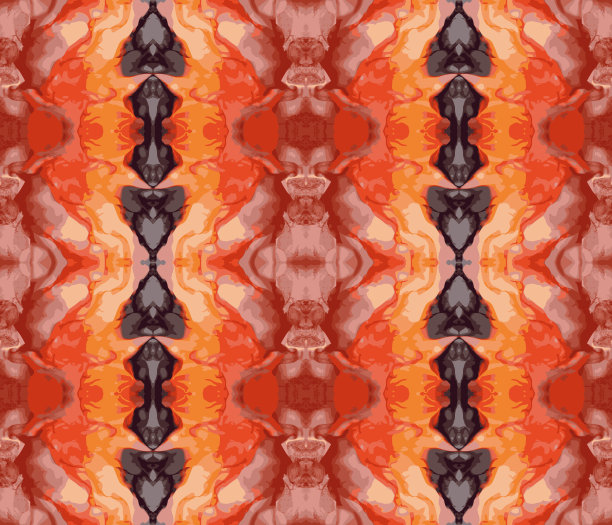 矢量EPS10无缝背景-万花筒2。生物的深渊。许多陌生面孔、剪影和人物的幻觉。图片下载