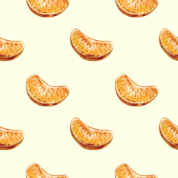 无缝图案与橘子。明亮的水果收集的手绘插图。图片下载