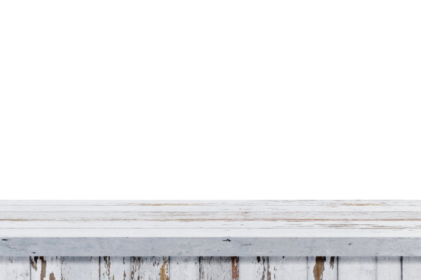 白色背景上孤立的木桌可以做广告图片下载