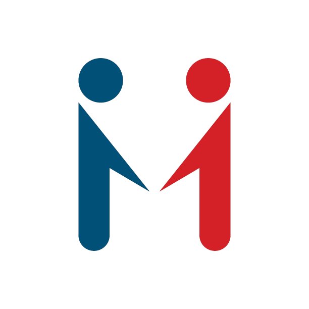 M字母人矢量图标模板插图图片下载