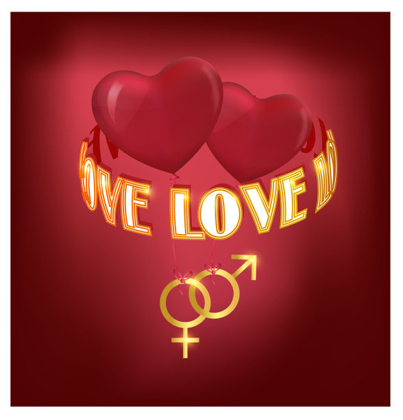 情人节设计。逼真的红色礼品盒。打开礼品盒装满装饰节日物品。假日横幅，网络海报，传单，时尚的小册子，贺卡，封面。浪漫的背景图片下载