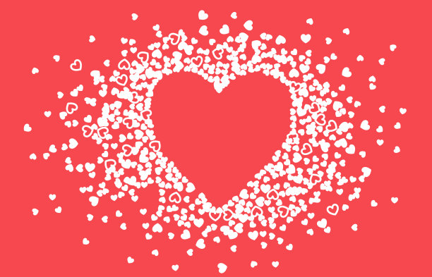 心形白色与粉红色的心框架。图片下载