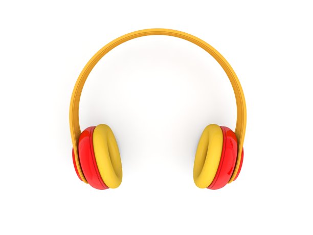 白色背景上的无线耳机。3 d渲染插图。图片下载