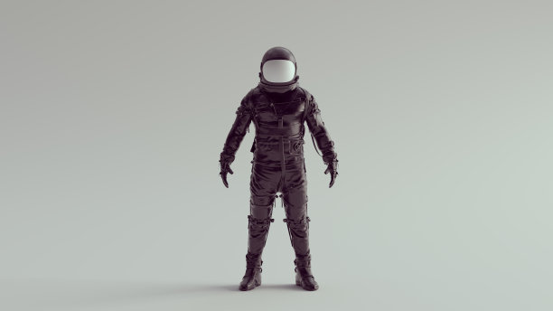 黑人宇航员戴白色头盔面罩的宇航员前视图宇航员80年代的老式空间技术图片下载