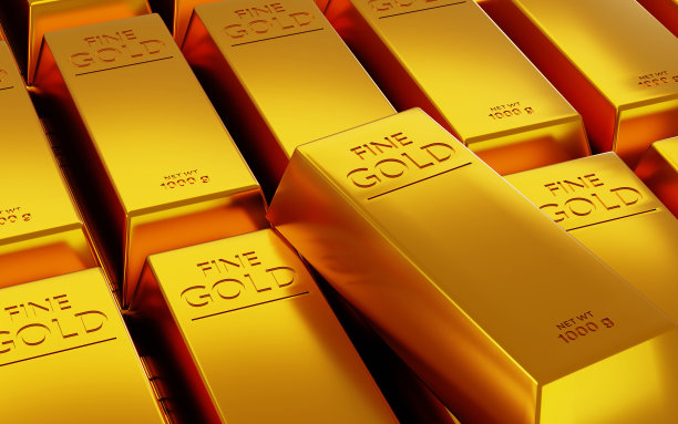 一排排的金条图片下载