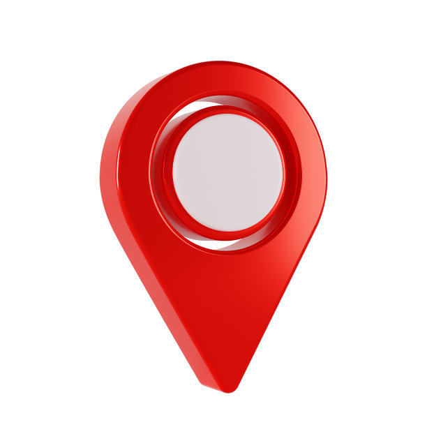 在白色背景上隔离的红色地图指针图片下载