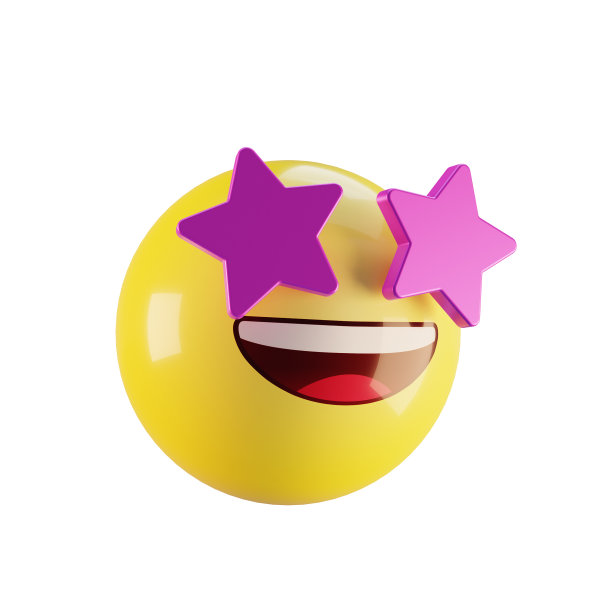 3d表情符号明星打击脸孤立图片下载