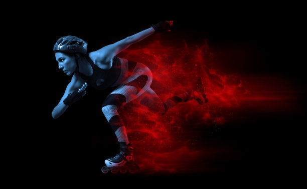 职业女子轮滑。火开始图片下载