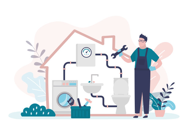 专家修理室内管道。管道工用不同的工具修理厕所里的水管。管道工作图片下载