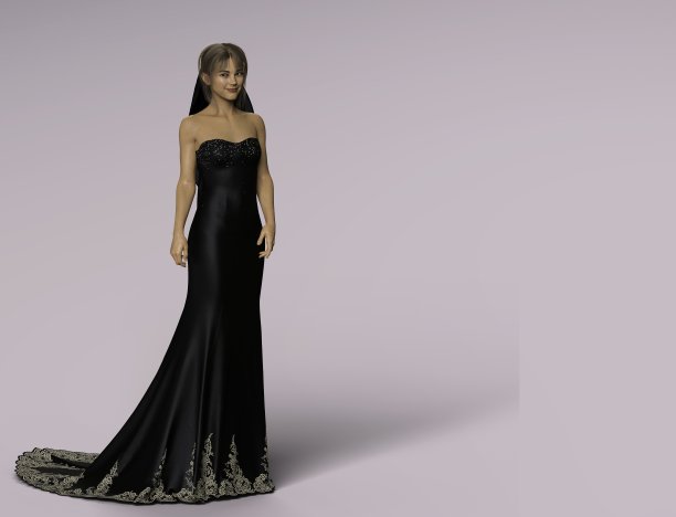 美丽的婚礼的新娘。3 d渲染。图片下载