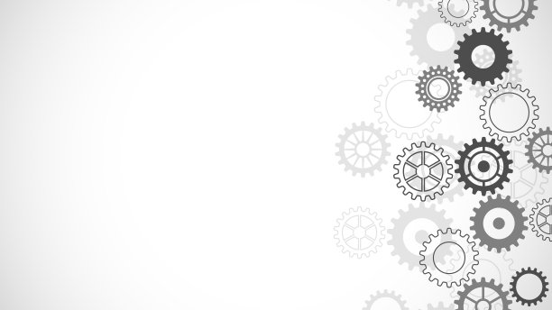 齿轮和齿轮机构。对高科技数字技术和工程设计的概念和想法。机械工程技术背景图片下载