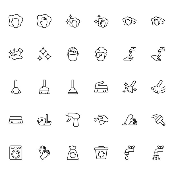 洗涤和清洁图标图片下载