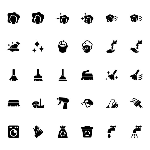 洗涤和清洁图标图片下载