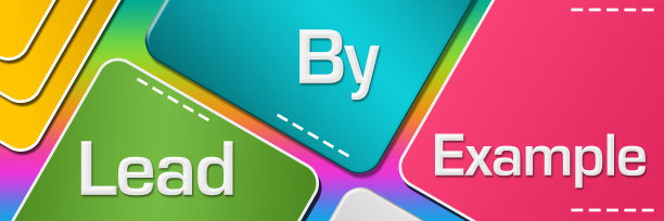 Lead By Example彩色圆形方块水平图片下载