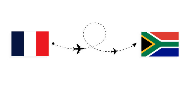 飞行和旅行从法国到南非乘客机的旅行概念图片下载