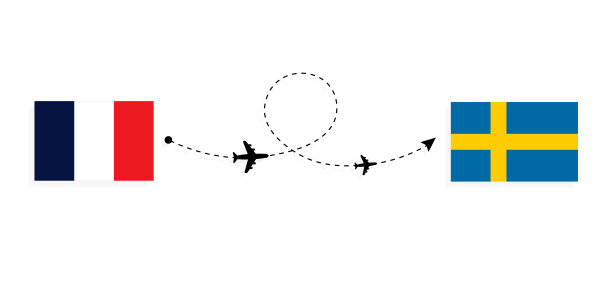 飞行和旅行从法国到瑞典乘客机的旅行概念图片下载