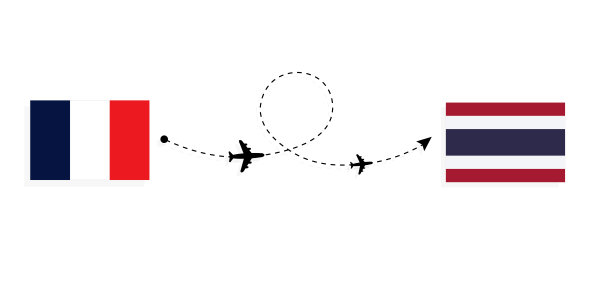 航班和旅行从法国到泰国乘客运飞机旅行的概念图片下载