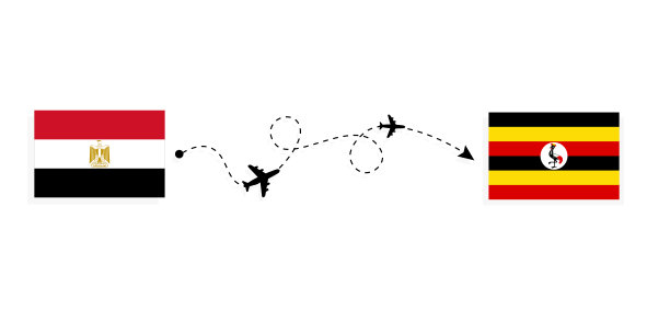 飞行和旅行从埃及到乌干达乘客机的旅行概念图片下载