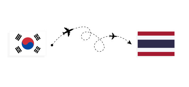 航班和旅行从韩国到泰国的客机旅行概念图片下载