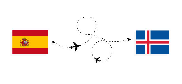 飞行和旅行从西班牙到冰岛的客机旅行概念图片下载