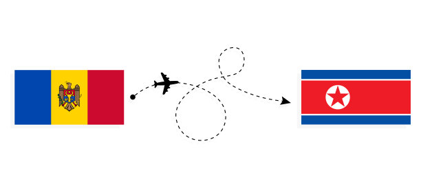 飞行和旅行从摩尔多瓦到朝鲜的客机旅行概念图片下载