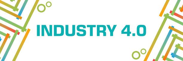 工业四点零彩色方块边界元素水平图片下载