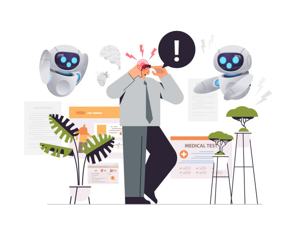 疲惫的商人头痛，疼痛的区域用红色突出悲伤忙碌的人感觉不好图片下载