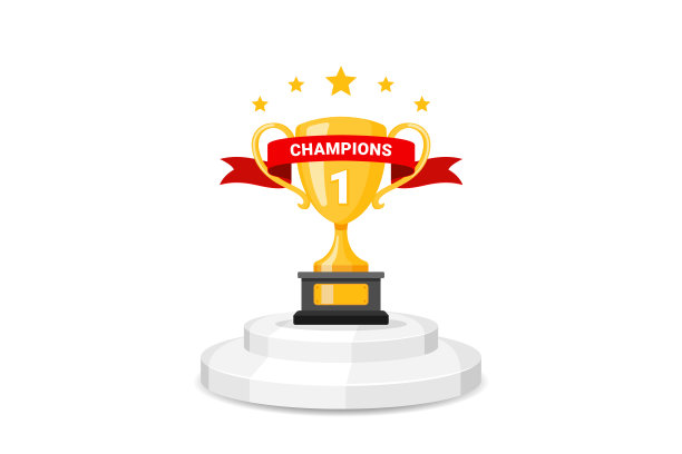 颁奖典礼颁奖台，佩带金杯、月桂花冠及冠军彩带图片下载