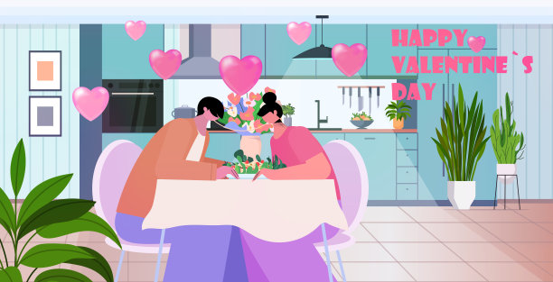 情侣们一起吃意面情人节快乐的节日晚餐概念图片下载